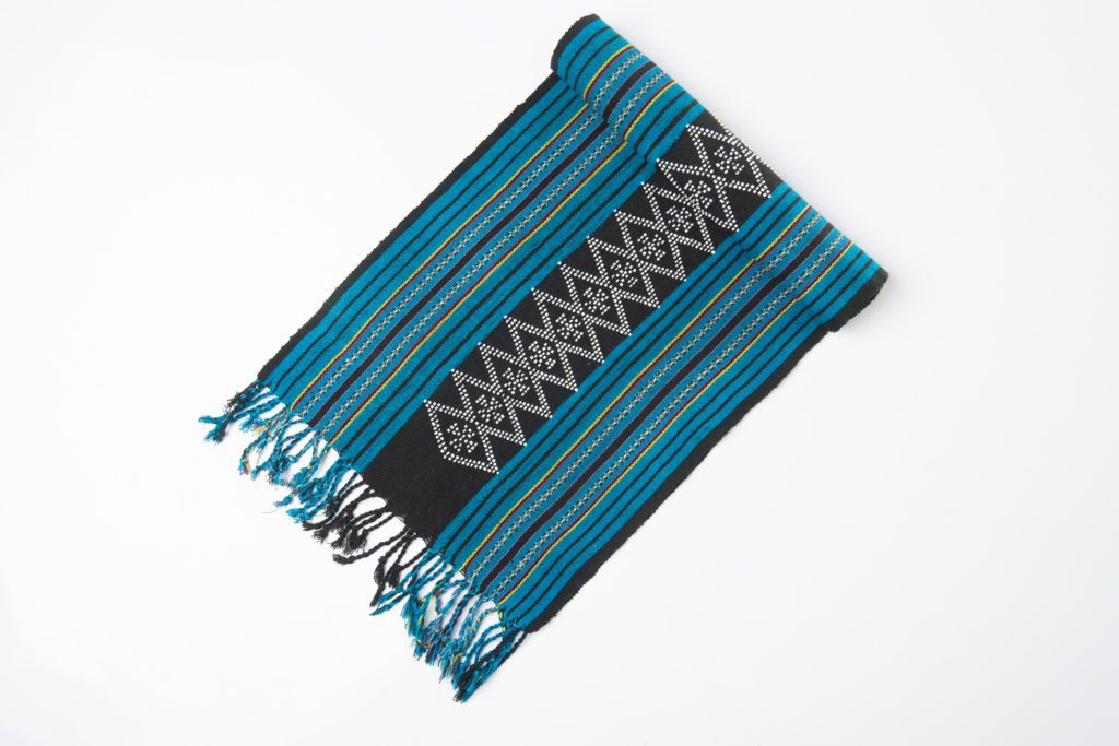 TAEC Katu woven beaded runner Laos blue