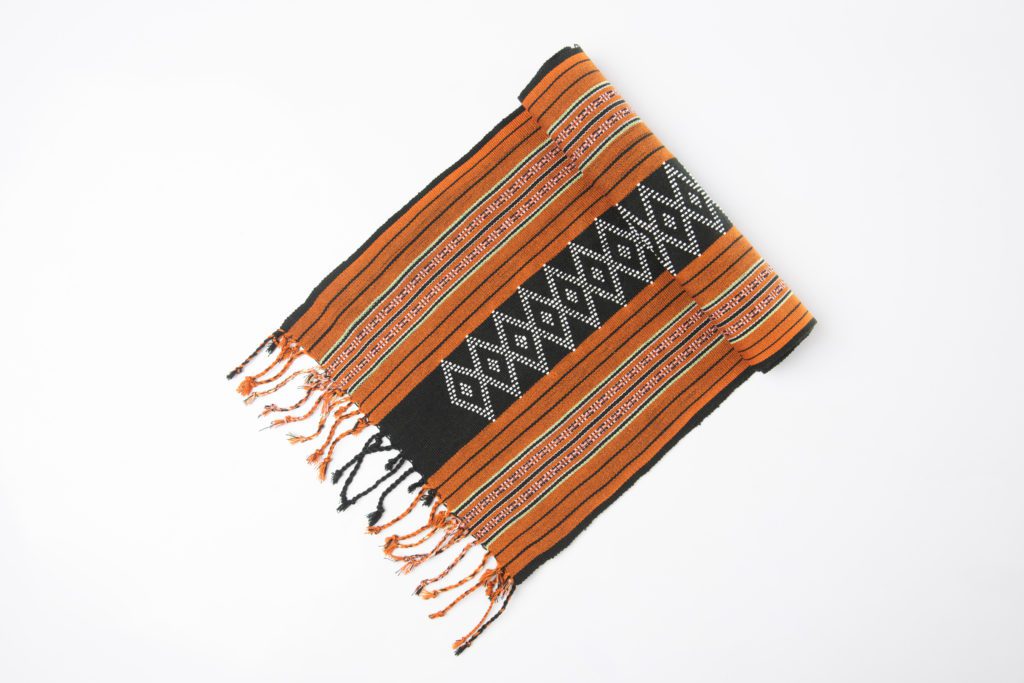 TAEC Katu woven beaded runner Laos orange