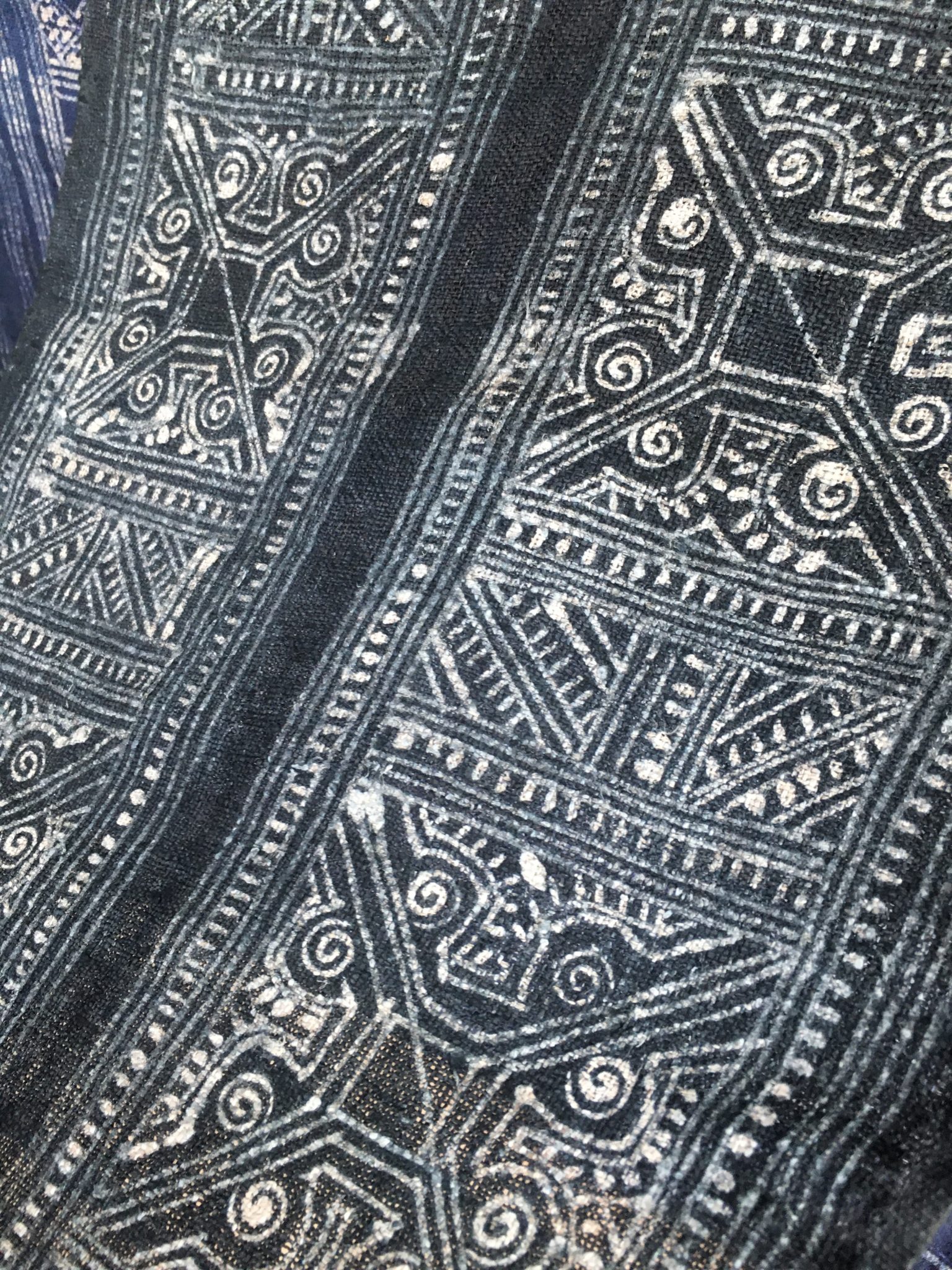 Hmong Batik Hemp Cloth Roll (Indigo and Natural) | Traditional Arts and ...