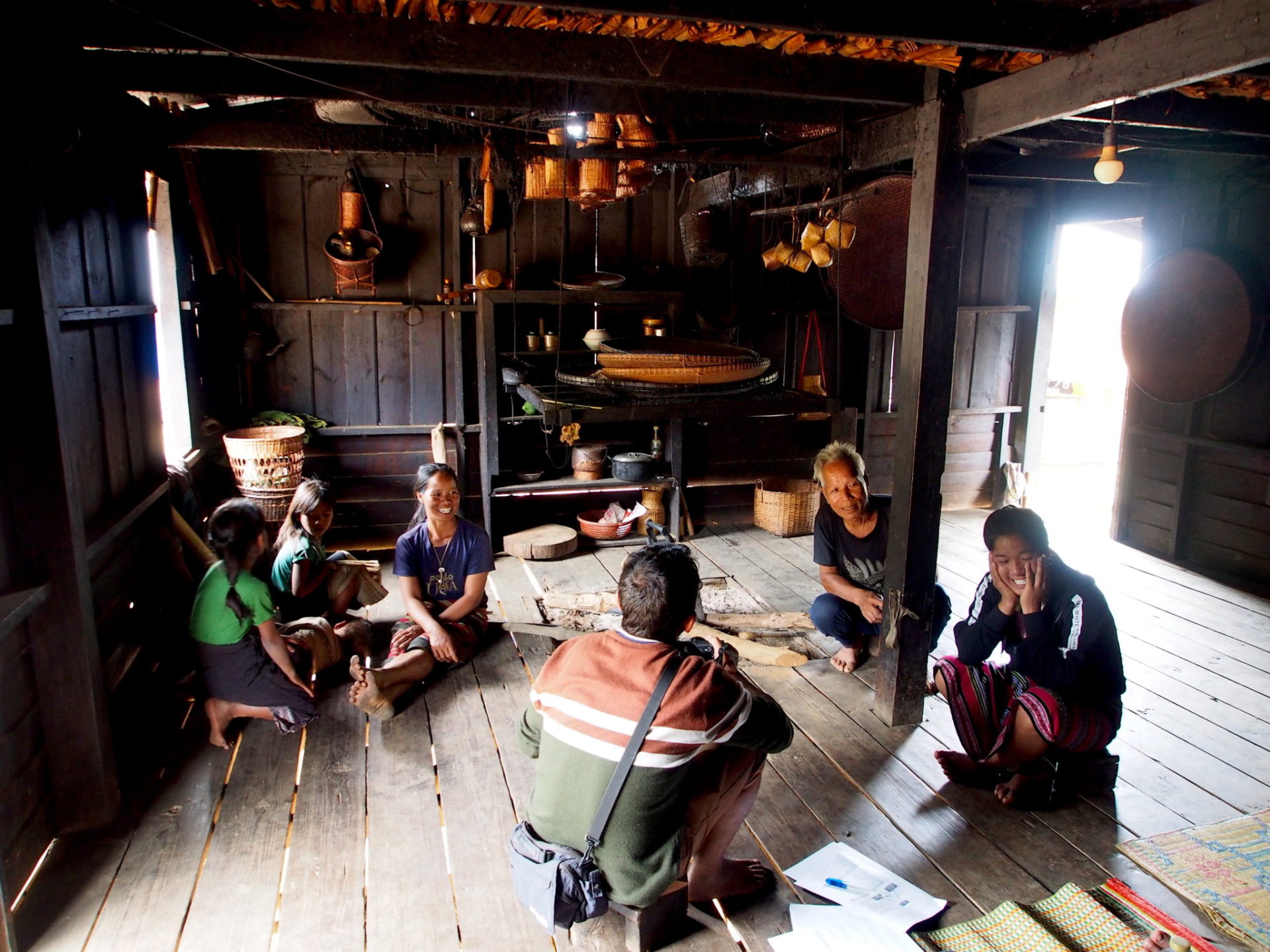 Documenting heritage in village home in Sekong Province