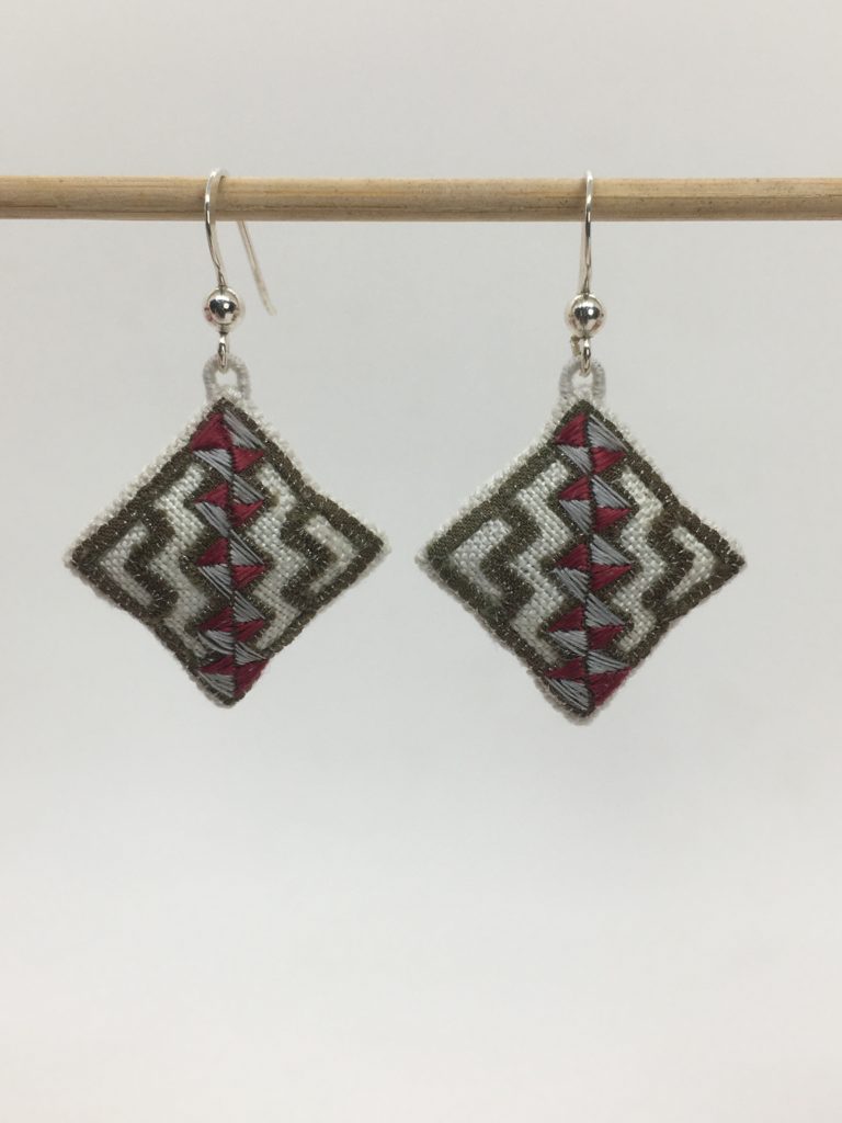 Hmong silk earrings from Laos