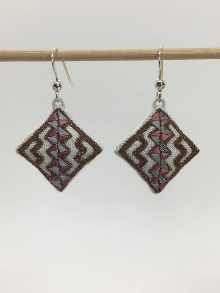 Hmong silk earrings from Laos