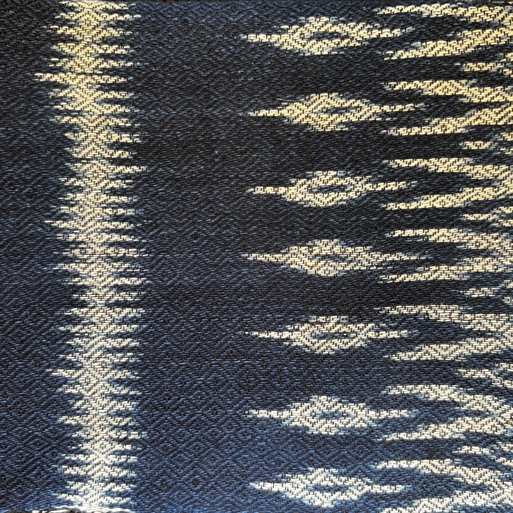 TAEC Laos Phou Tai handwoven cotton indigo ikat throw shawl